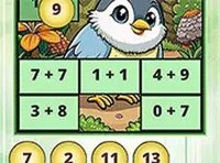 Addition: Bird Image Uncover Puzzle Game Online