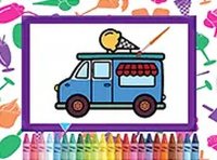 Ice Cream Trucks Coloring Game